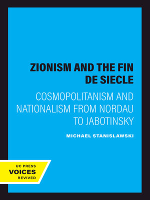 cover image of Zionism and the Fin de Siecle